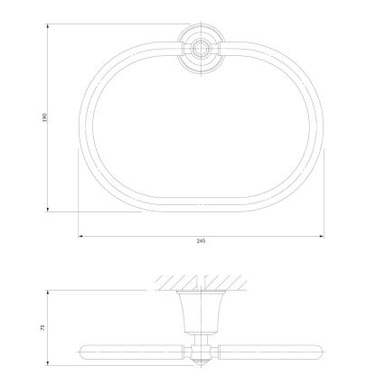 OMNIRES AL53230CR - Zidni držač za peškire ART LINE sjajni hrom