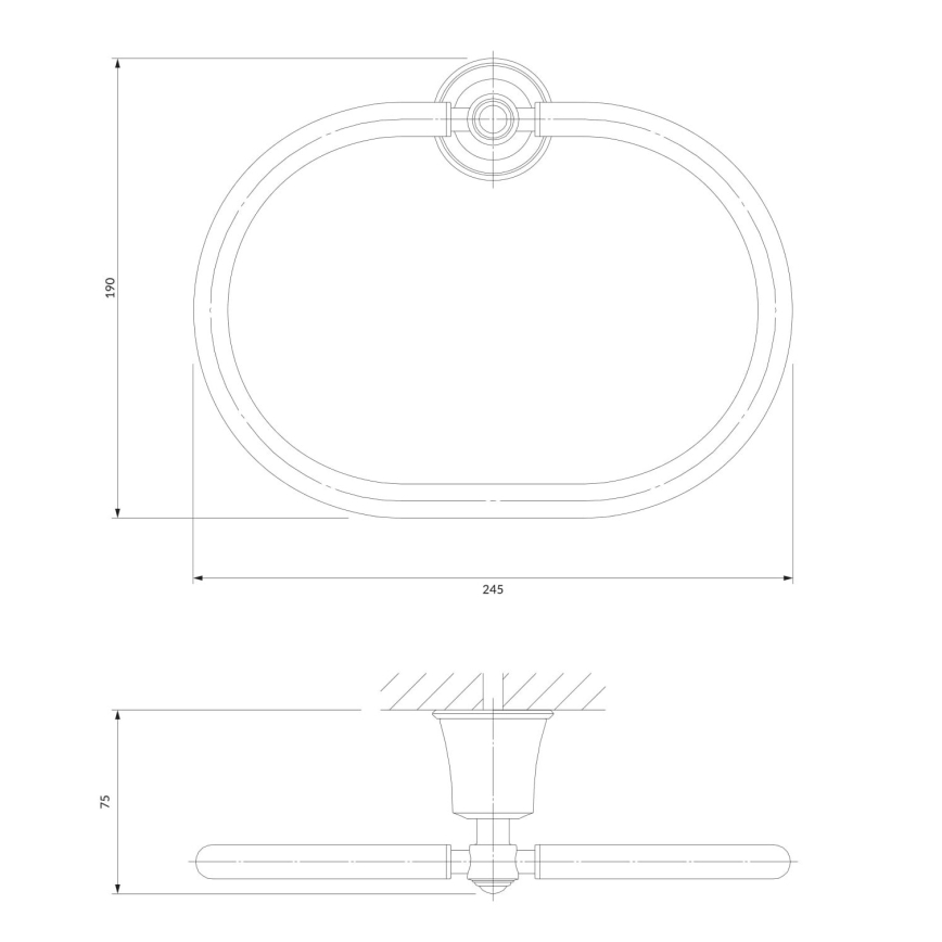 OMNIRES AL53230CR - Zidni držač za peškire ART LINE sjajni hrom