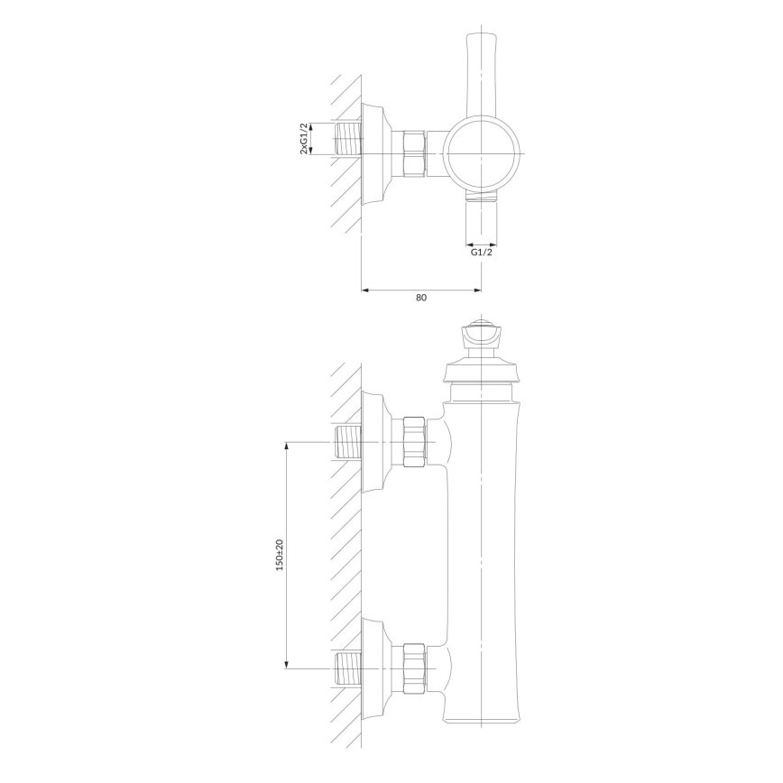 OMNIRES AM5240CR - Tuš baterija ARMANCE sjajni hrom