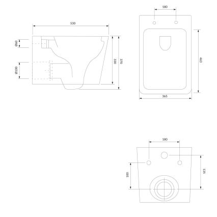 OMNIRES BOSTONMWBP - Zidna WC školjka sa prigušivom daskom BOSTON keramika/sjajna bela