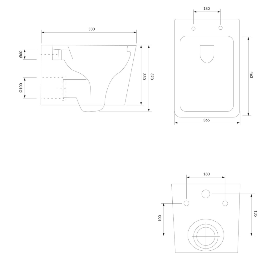 OMNIRES BOSTONMWBP - Zidna WC školjka sa prigušivom daskom BOSTON keramika/sjajna bela