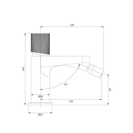 OMNIRES CT8020CR - Bide baterija CONTOUR 14,5 cm sjajni hrom