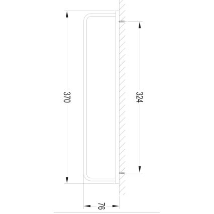 OMNIRES DA70230BL - Zidni držač za peškire DARLING, 37 cm, prigušiva crna