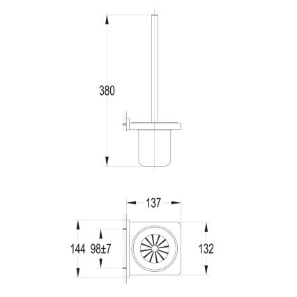 OMNIRES DA70620BL - Zidna WC četka DARLING, polumat crne boje