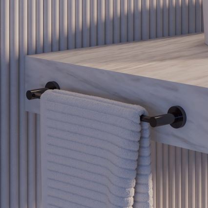 OMNIRES MP60214AT - Zidni držač za peškire MODERN PROJECT 40 cm mat crna