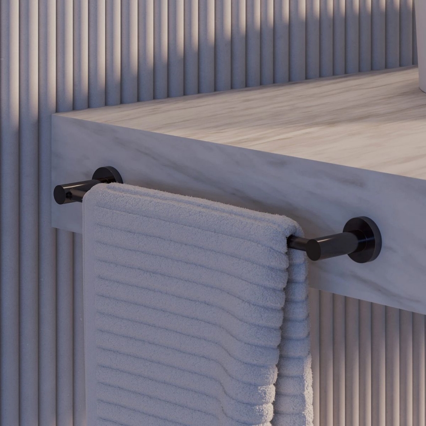 OMNIRES MP60214AT - Zidni držač za peškire MODERN PROJECT 40 cm mat crna