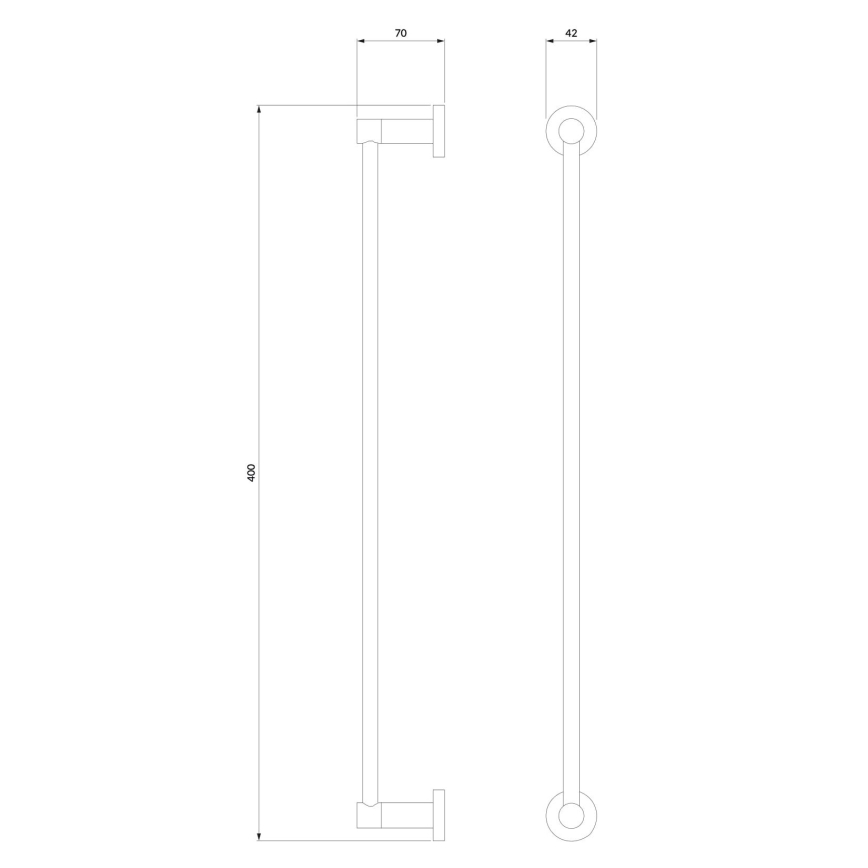 OMNIRES MP60214AT - Zidni držač za peškire MODERN PROJECT 40 cm mat crna