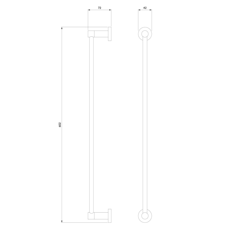 OMNIRES MP60216BL - Zidni držač za peškire MODERN PROJECT 60 cm mat crne boje