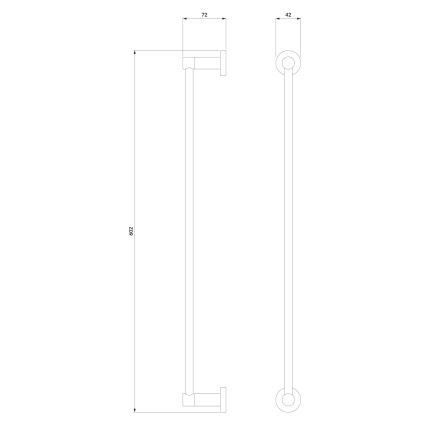 OMNIRES MP60216CR - Zidni držač za peškire MODERN PROJECT 60 cm, sjajni hrom