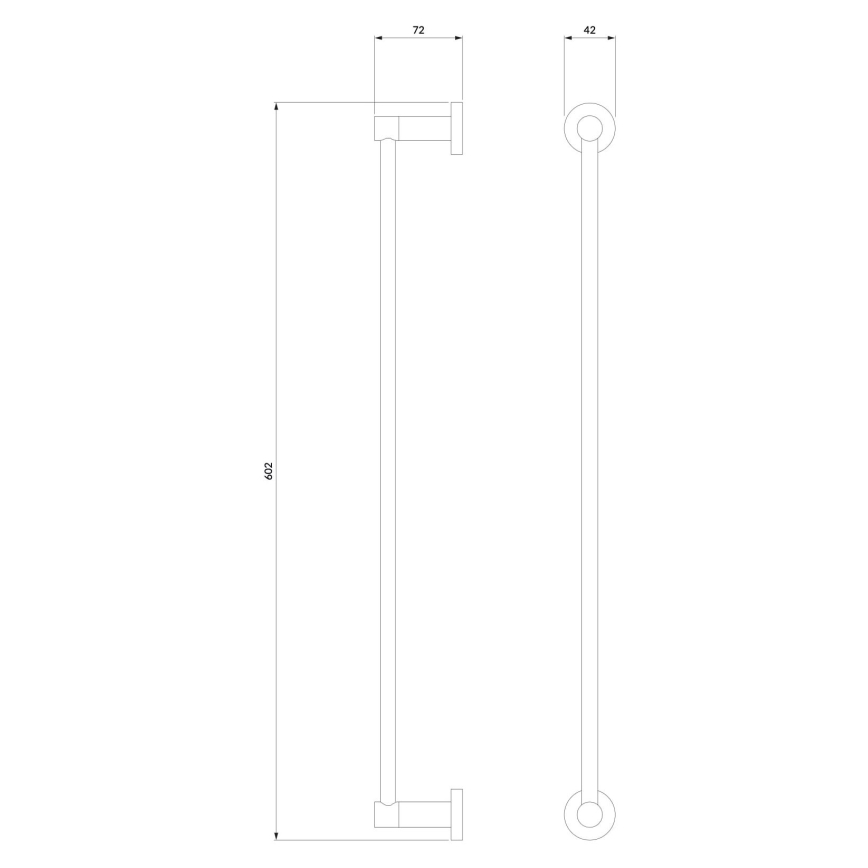 OMNIRES MP60216CR - Zidni držač za peškire MODERN PROJECT 60 cm, sjajni hrom