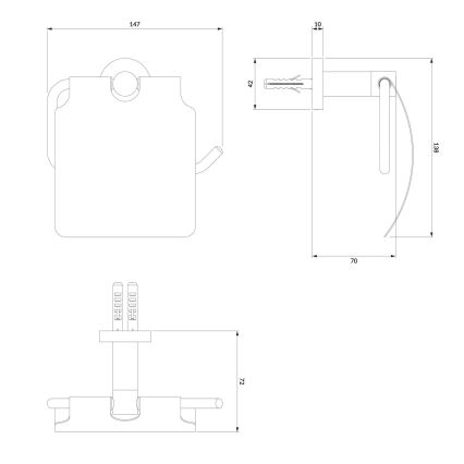OMNIRES MP60520CR - Držač toaletnog papira MODERN PROJECT sjajni hrom