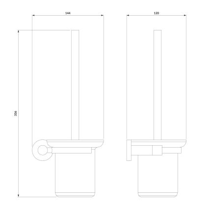 OMNIRES MP60620BL - Zidna WC četka MODERN PROJECT, mat crne boje