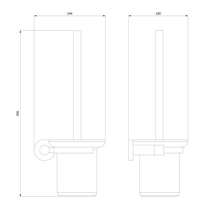 OMNIRES MP60620CR - Zidna četka za WC MODERN PROJECT, sjajni hrom