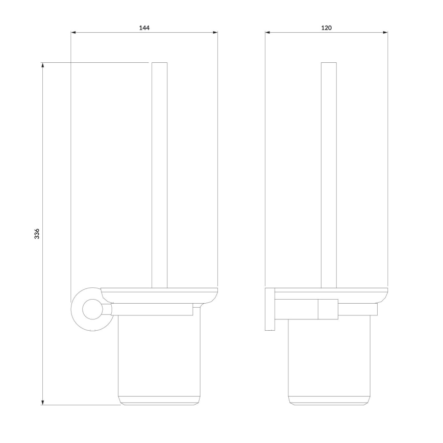 OMNIRES MP60620CR - Zidna četka za WC MODERN PROJECT, sjajni hrom