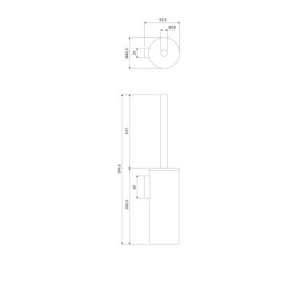 OMNIRES MP60621BL - Zidna WC četka MODERN PROJECT, mat crne boje
