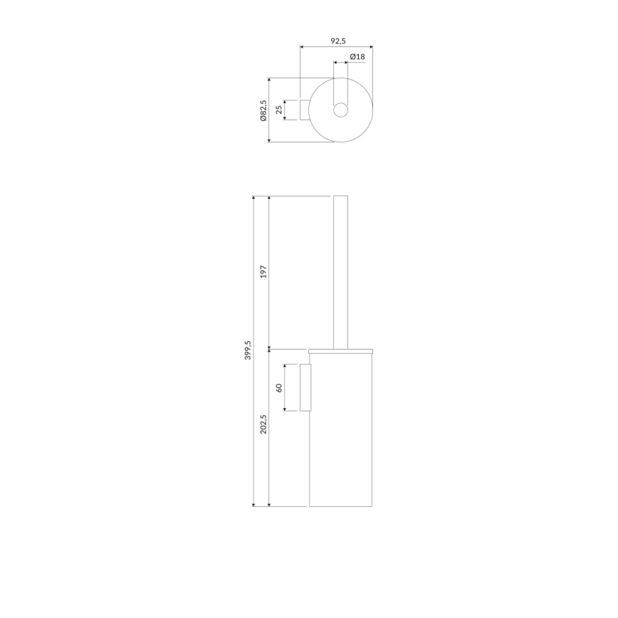 OMNIRES MP60621BL - Zidna WC četka MODERN PROJECT, mat crne boje