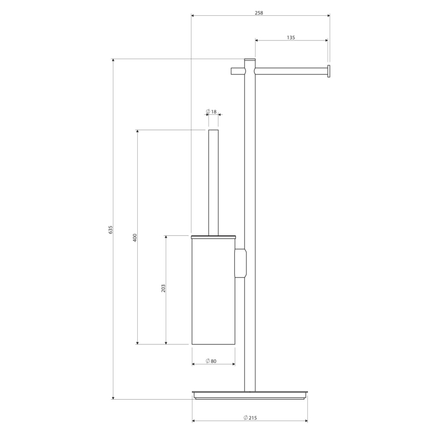 OMNIRES MP60810CR - Držač toaletnog papira i WC četke MODERN PROJECT sjajni hrom