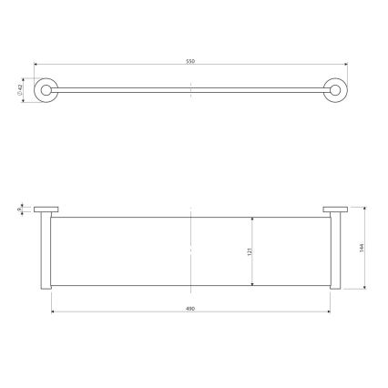 OMNIRES MP60930CR - Zidna polica MODERN PROJECT 55 cm sjajni hrom