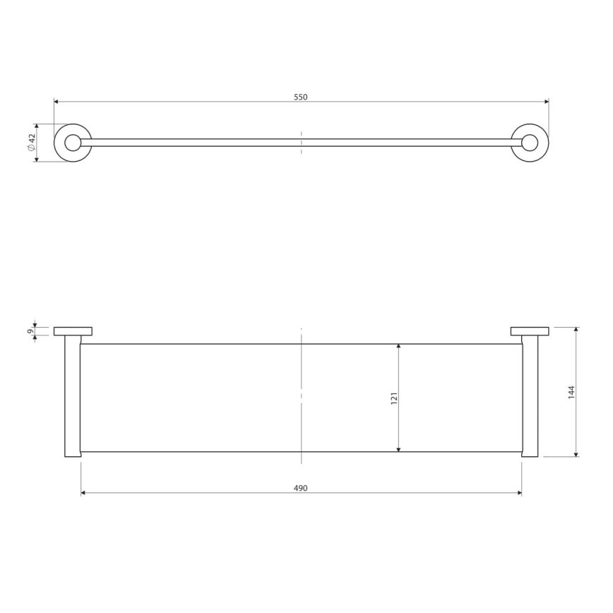 OMNIRES MP60930CR - Zidna polica MODERN PROJECT 55 cm sjajni hrom