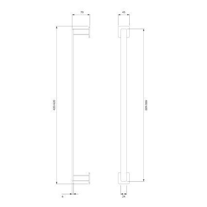 OMNIRES NL80214CR - Zidni držač za peškire NELSON 42 cm polirani hrom