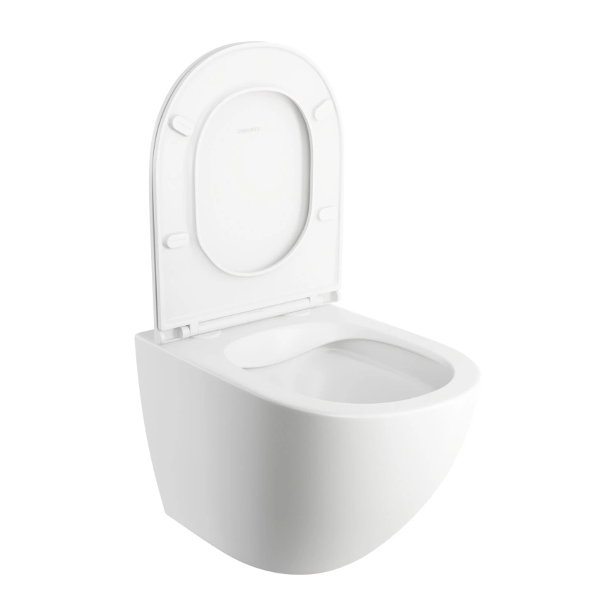 OMNIRES OTTAWAMWBM - Viseća WC šolja OTTAWA sa prigušiva (SoftClose) daskom, keramika/mat bela