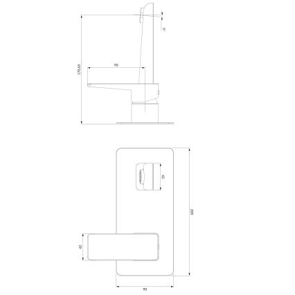 OMNIRES PM7415CRB - Ugradna baterija za umivaonik PARMA sjajni hrom/bela