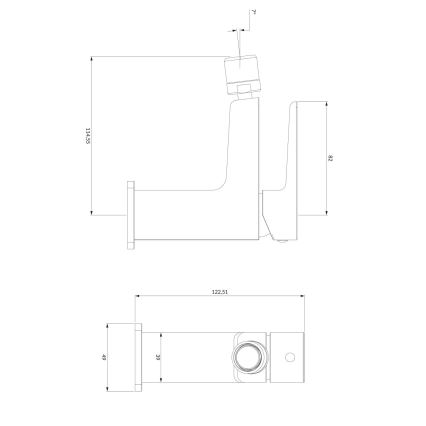 OMNIRES PM7420BL - baterija za bide PARMA 12,25 cm mat crna