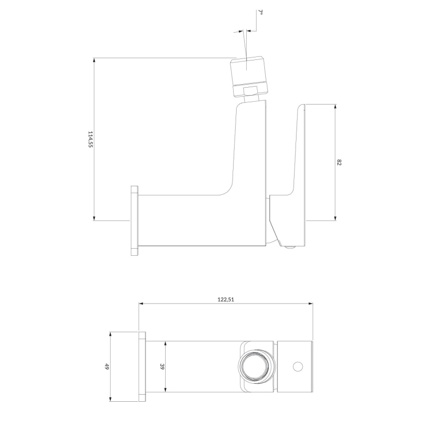OMNIRES PM7420BL - baterija za bide PARMA 12,25 cm mat crna