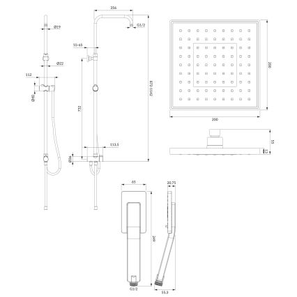 OMNIRES SYSJIMJIMCR - Tuš set JIMJIM u sjajnom hromu