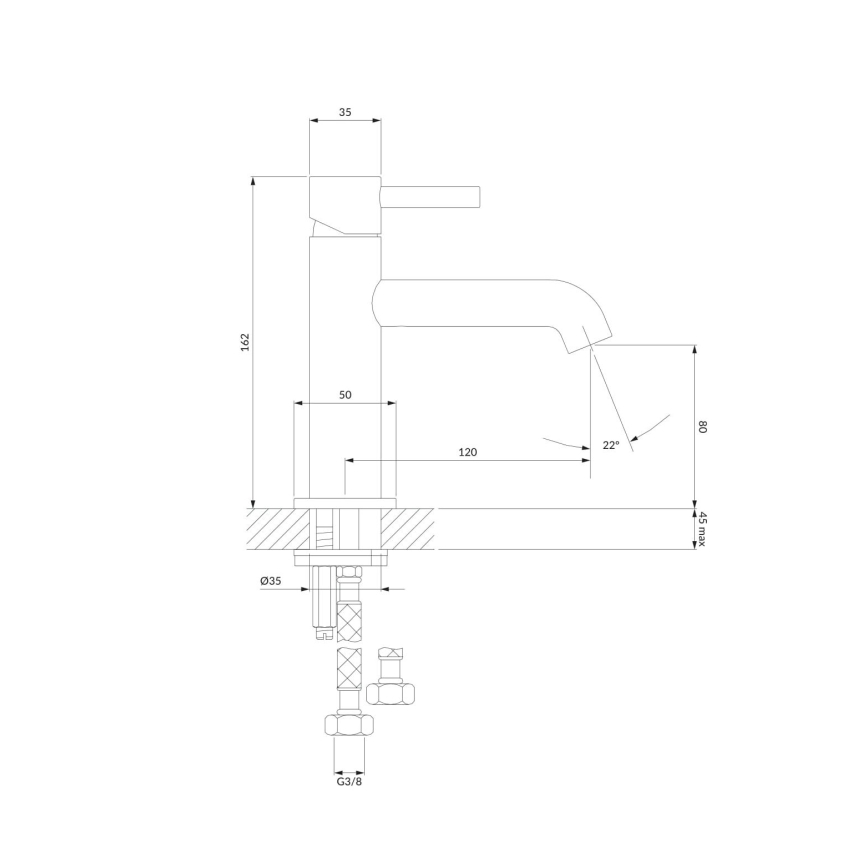 OMNIRES Y1210NCR - baterija za umivaonik Y, 16,2 cm, sjajni hrom