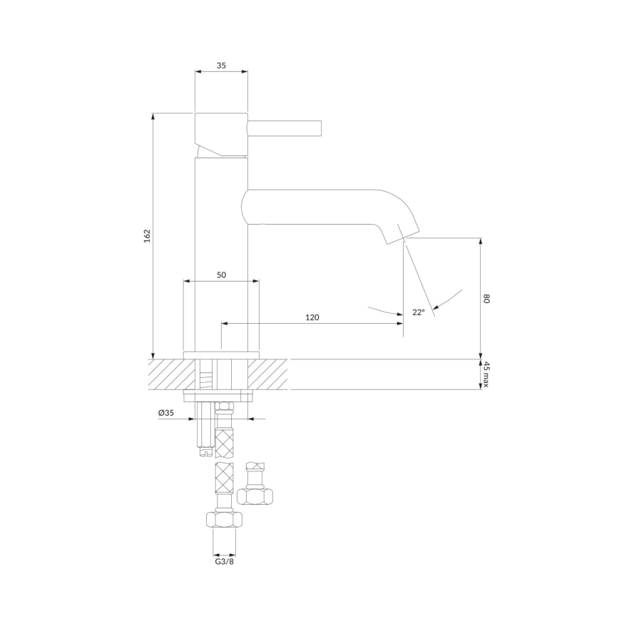 OMNIRES Y1210NNI - Slavina za umivaonik Y 16,2 cm četkani nikl