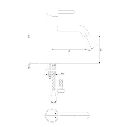 OMNIRES Y1213MAXCR - Slavina za umivaonik Y 21 cm sjajni hrom
