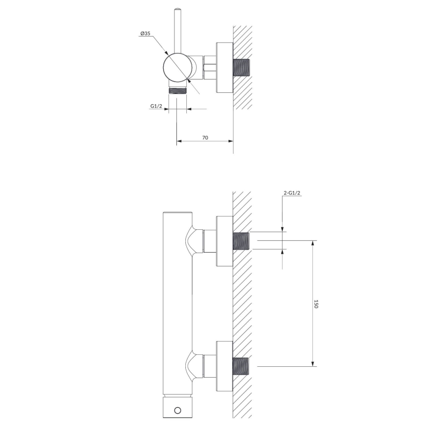 OMNIRES Y1240BL - Tuš baterija Y, polumatna crna