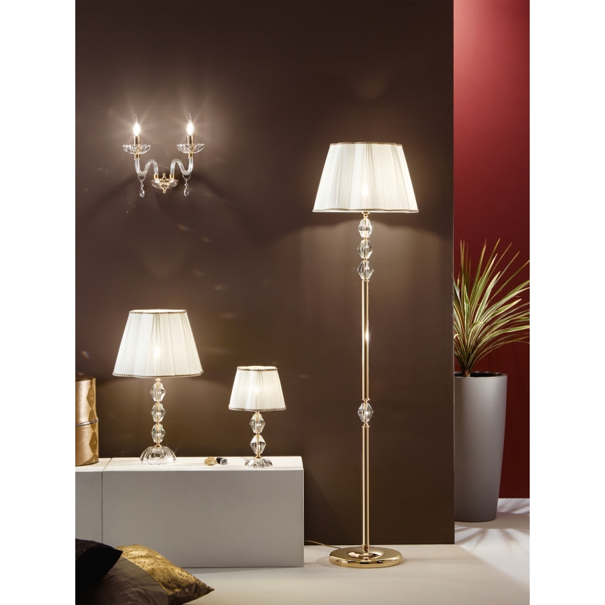 Ondaluce - Kristalna stona lampa BRIGIDA 1xE27/15W/230V krem/prozirna