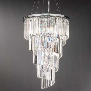 Ondaluce - Kristalni luster na sajli ALEXANDER 7xE14/10W/230V Ø 50 cm sjajni hrom