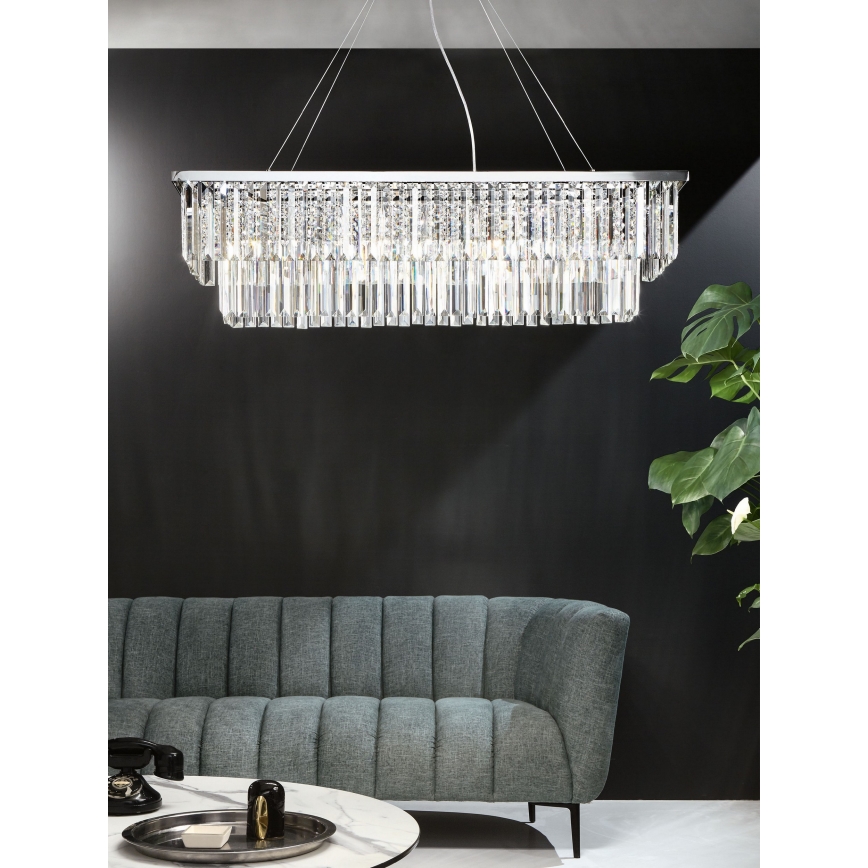 Ondaluce - Kristalni luster na sajli DAIQUIRI 8xE14/10W/230V sjajni hrom