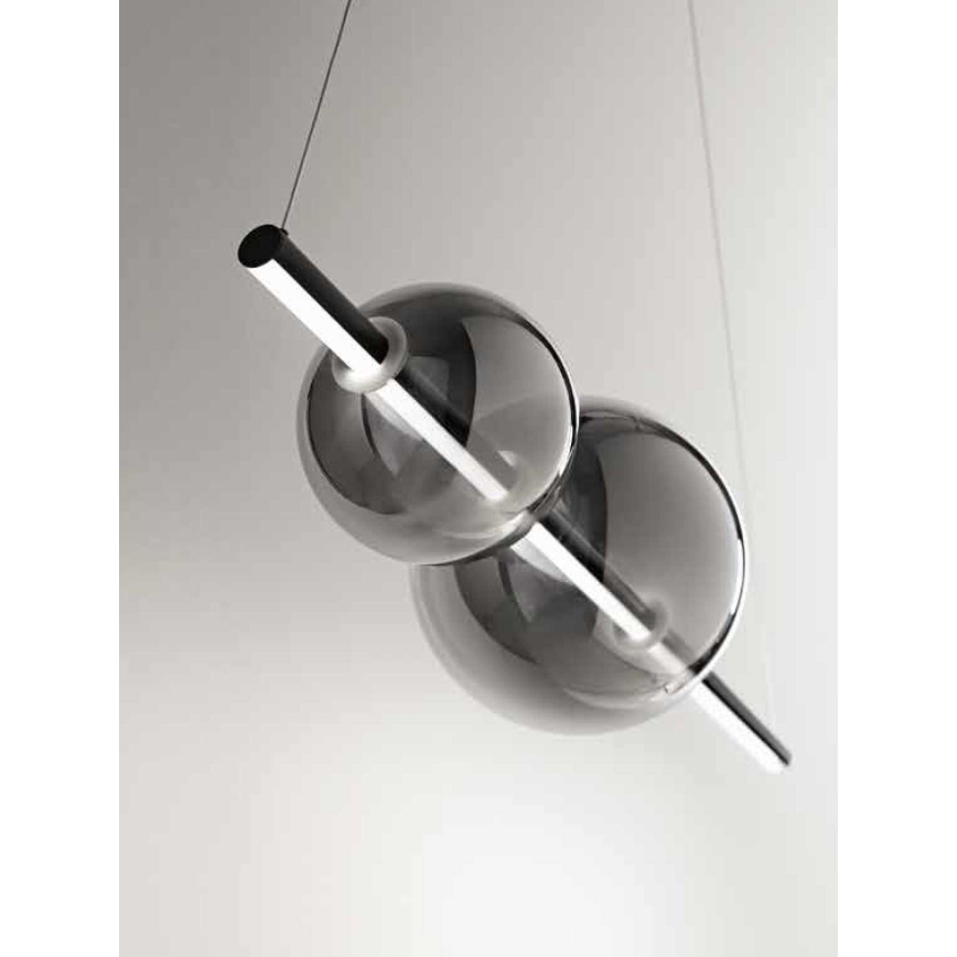 Ondaluce - LED luster na sajli FUFI (prigušiva) LED/40W/230V crna/zadimljena crna