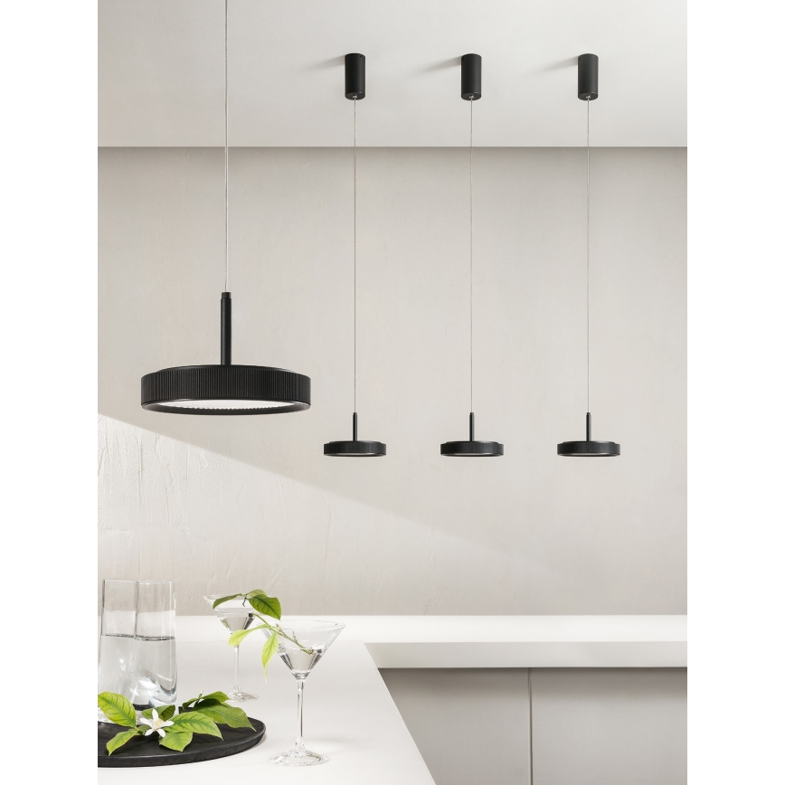 Ondaluce - LED luster na sajli NINA LED/20W/230V Ø 19 cm crna