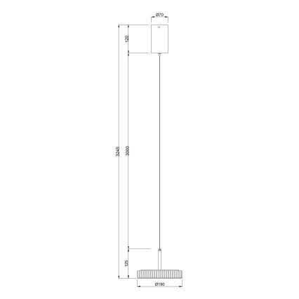 Ondaluce - LED luster na sajli NINA LED/20W/230V Ø 19 cm crna