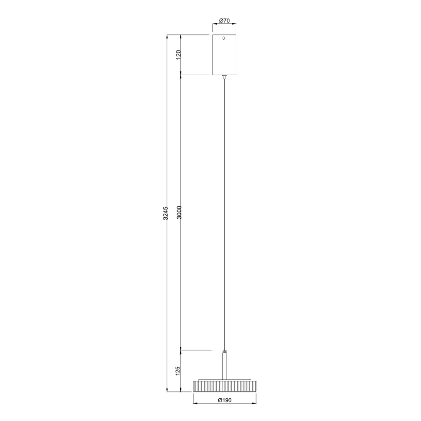 Ondaluce - LED luster na sajli NINA LED/20W/230V Ø 19 cm crna