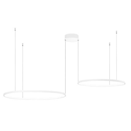 Ondaluce - LED prigušiva luster na sajli SOEL LED/28W/230V + LED/38W 3000/4000K, prečnik 80/60 cm, beli