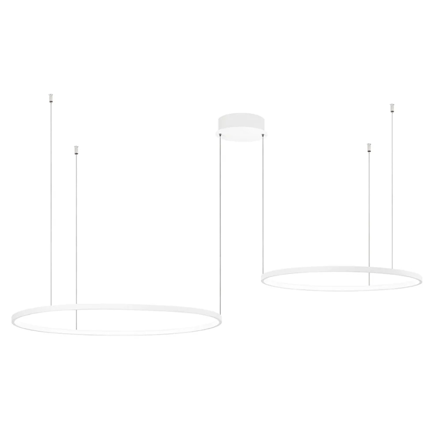 Ondaluce - LED prigušiva luster na sajli SOEL LED/28W/230V + LED/38W 3000/4000K, prečnik 80/60 cm, beli