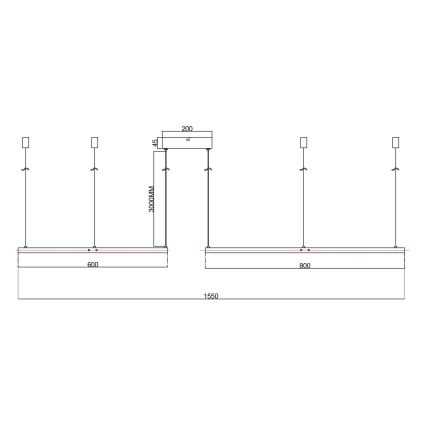 Ondaluce - LED prigušiva luster na sajli SOEL LED/28W/230V + LED/38W 3000/4000K, prečnik 80/60 cm, beli