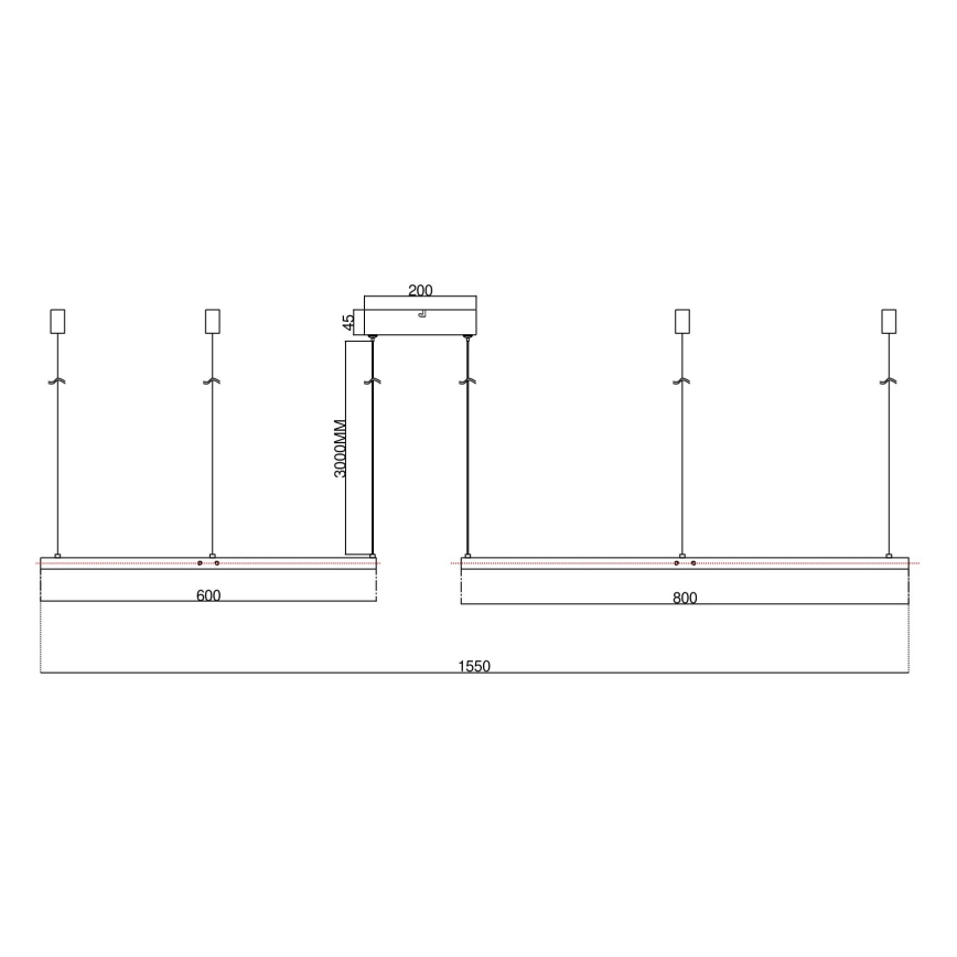 Ondaluce - LED prigušiva luster na sajli SOEL LED/28W/230V + LED/38W 3000/4000K, prečnik 80/60 cm, beli