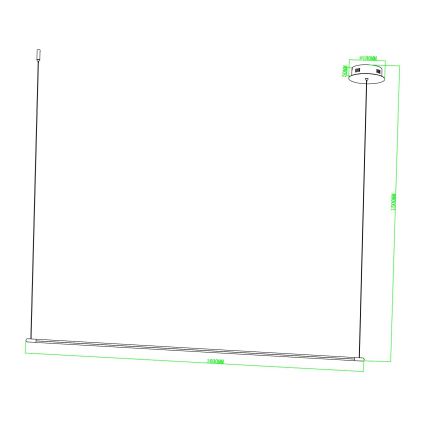 Ondaluce - LED prigušiva luster na sajli GENIUS LED/28W/230V crna