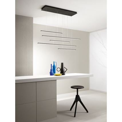 Ondaluce - LED prigušiva luster na sajli GENIUS LED/72W/230V crna