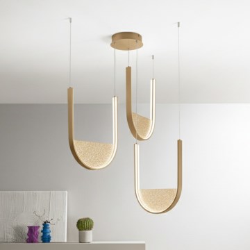 Ondaluce - LED prigušiva luster na sajli LOTUS LED/70W/230V zlatna