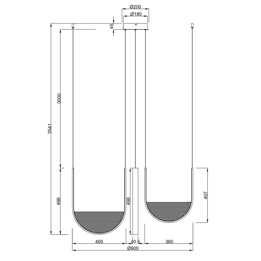 Ondaluce - LED prigušiva luster na sajli LOTUS LED/70W/230V zlatna