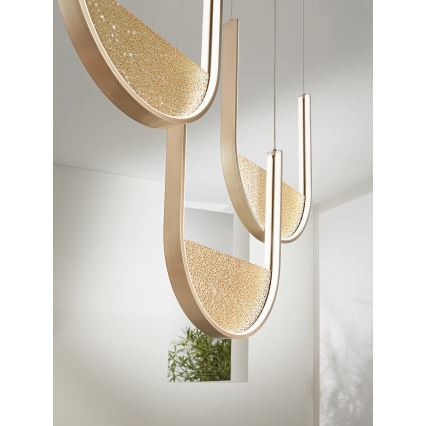 Ondaluce - LED prigušiva luster na sajli LOTUS LED/70W/230V zlatni