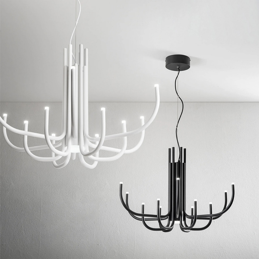 Ondaluce - LED prigušiva luster na sajli NOUVEAU LED/35W/230V pr. 78 cm crna